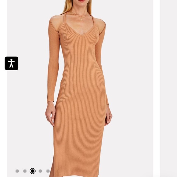 JONATHAN SIMKHAI Esperanza Rib Cut-Out Midi Dress - Picture 1 of 10